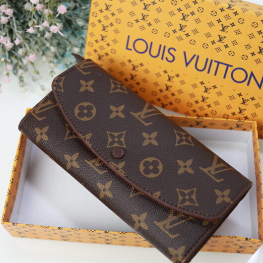 Гаманець Louis Vuitton коричневий + коричнева вставка (червоний велюр)