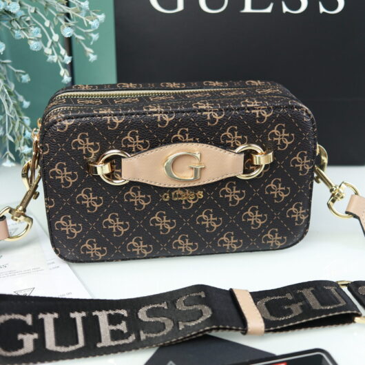 Сумочка Guess кросс-боді коричневий+беж