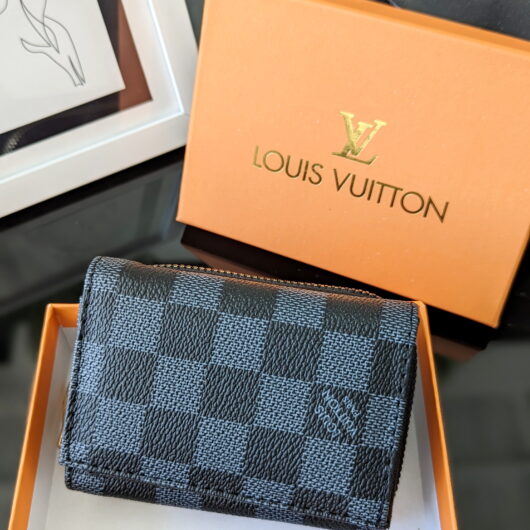 Гаманець Louis Vuitton міні конверт чорна клітка