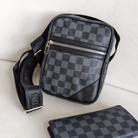 Сумка Чоловіча Louis Vuitton чорна-сіра клітка