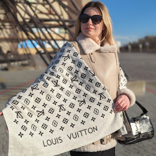 Двосторонній шарф Louis Vuitton білий