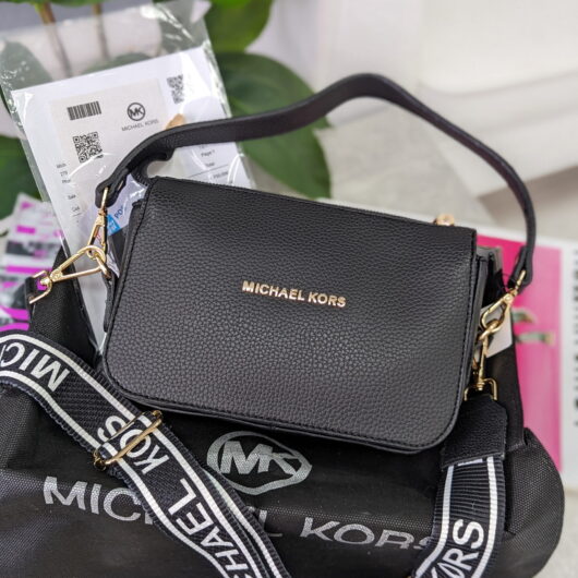 Cумка кросс-боді Michael Kors  широкий ремінь чорний