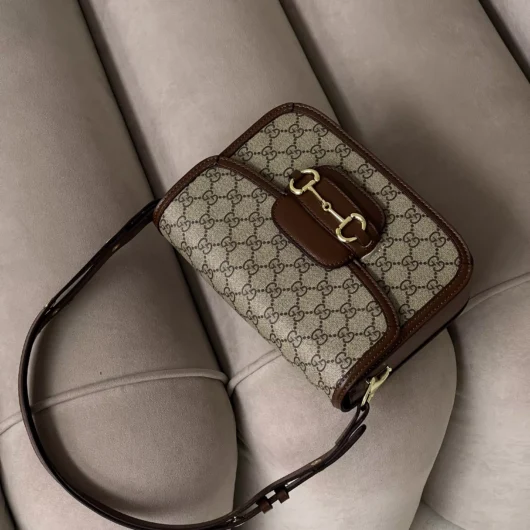 Gucci Horsebit 1955 коричнево-сірий
