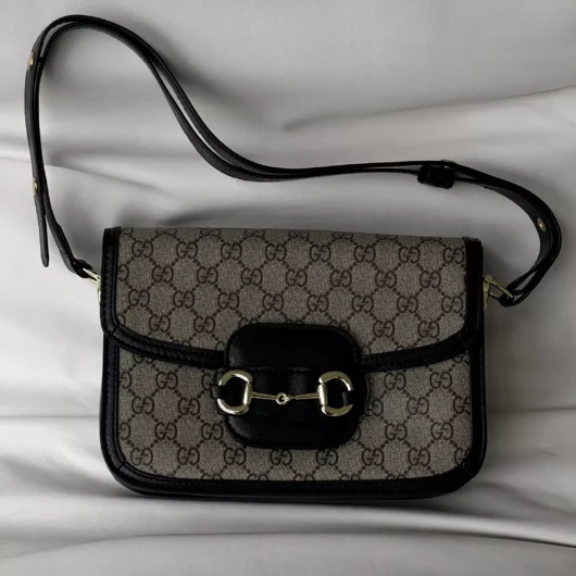 Gucci Horsebit 1955 чорно-сірий