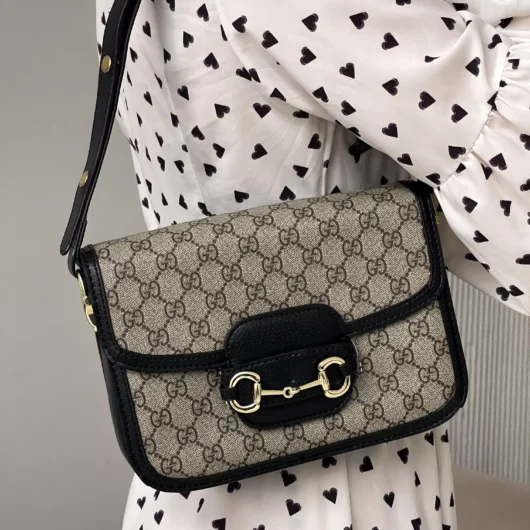 Gucci Horsebit 1955 чорно-сірий