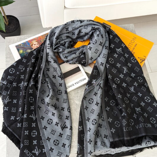 ПАЛАНТИН ШАРФ LOUIS VUITTON двосторонній темно синій