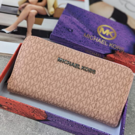 Гаманець жіночій Michael Kors пудра+срібло