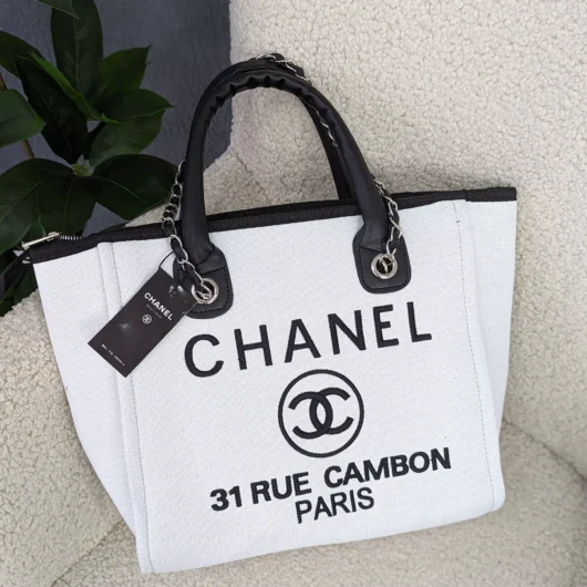 Сумка шопер Chanel Deauville Large білий