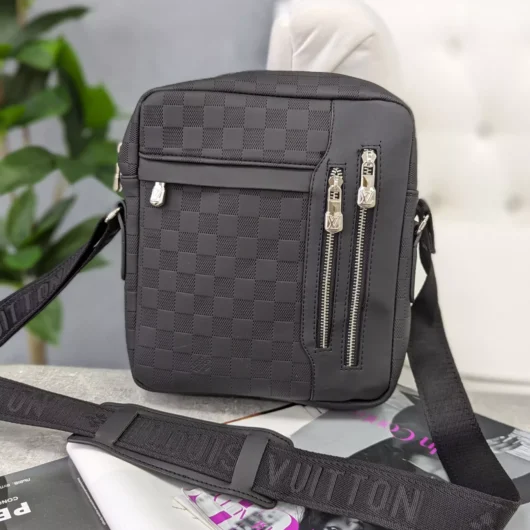 Сумка Чоловіча Louis Vuitton ЧЕРЕЗ ПЛЕЧО чорна клітка