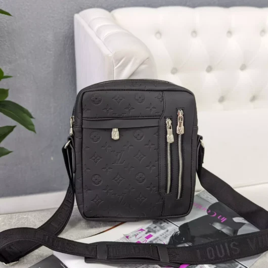 Сумка Чоловіча Louis Vuitton ЧЕРЕЗ ПЛЕЧО чорна стегана