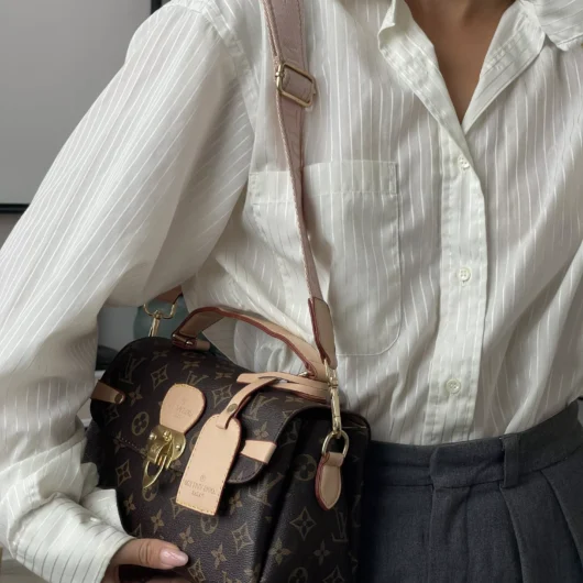 Сумочка Louis Vuitton великий саквояж коричневий+рожевий