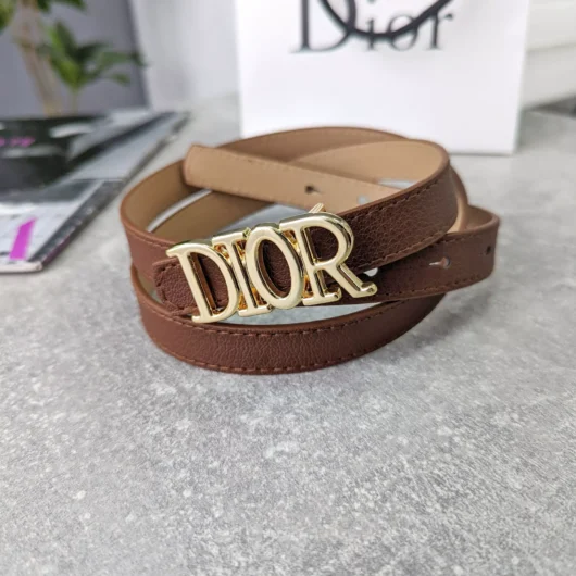Ремінь жіночий Dior вузький терракот