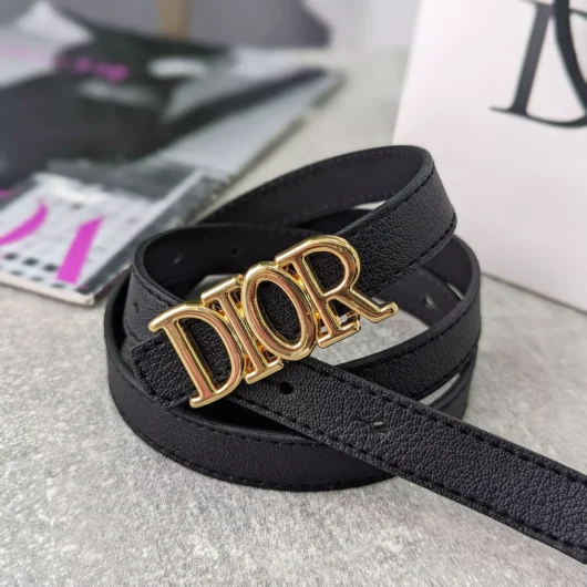 Ремінь жіночий Dior вузький чорний