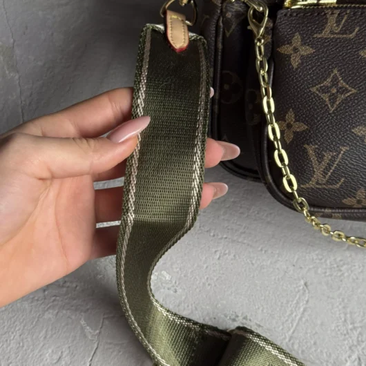 Сумочка 3 в 1 Louis Vuitton Multi Pochette bag корч.+зелений