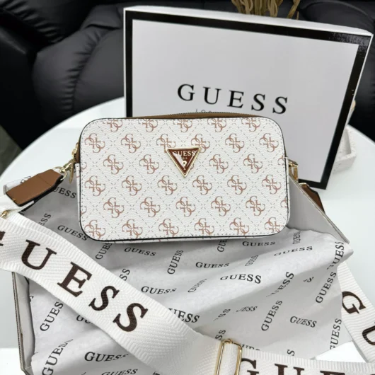 Сумочка Guess кросс-боді білий+коричневий