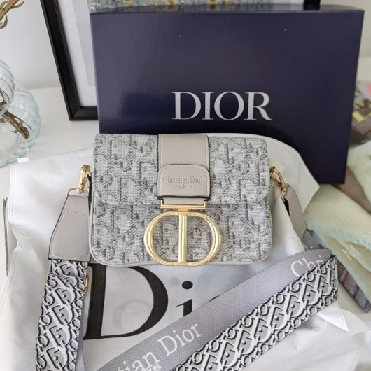 Леді Dior мини світло-сірий текстиль