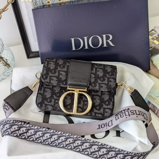 Леді Dior мини чорний текстиль