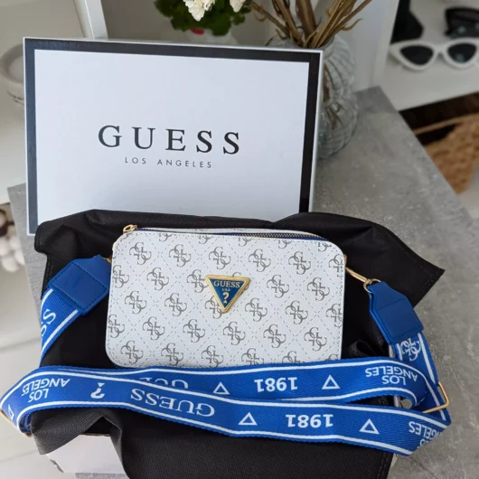 Сумочка Guess кросс-боді міні лого білий+синій