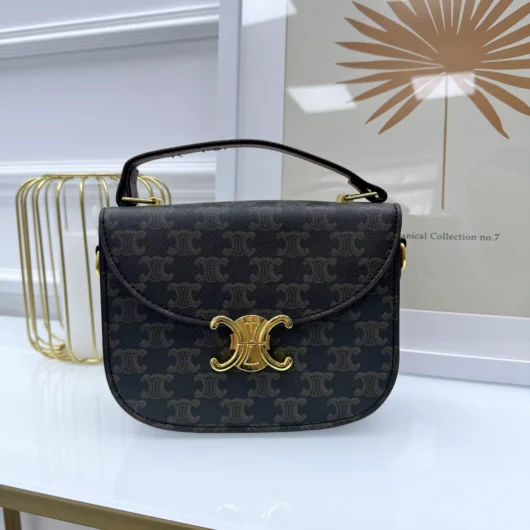 Cумка Celine через плече коричневий моногам