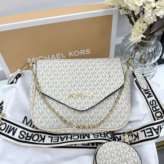 Сумка кросс боді Michael Kors Майкл Корс 2 в 1 молочний