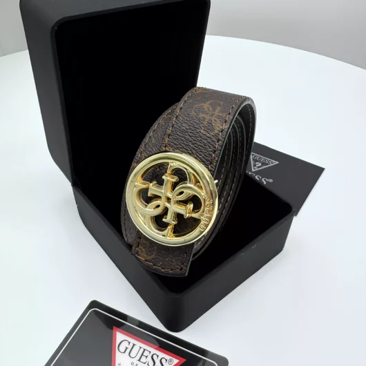Ремінь GUESS коричневий золото