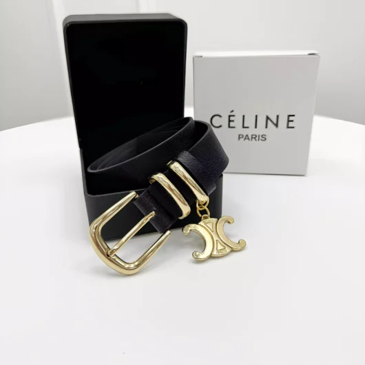 Ремінь жіночий Celine LOGO чорний