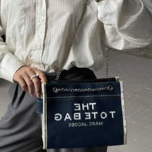 Джинсова сумка Marc Jacobs Tote Bag Denim Small темно-синій