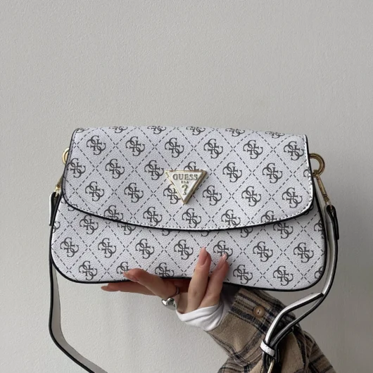 Сумка жіноча Guess Noelle багет білий