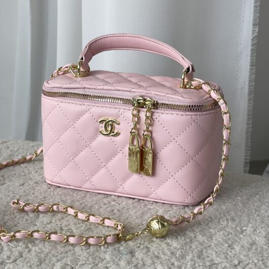 Сумка Chanel Classic Black Lambskin рожевий