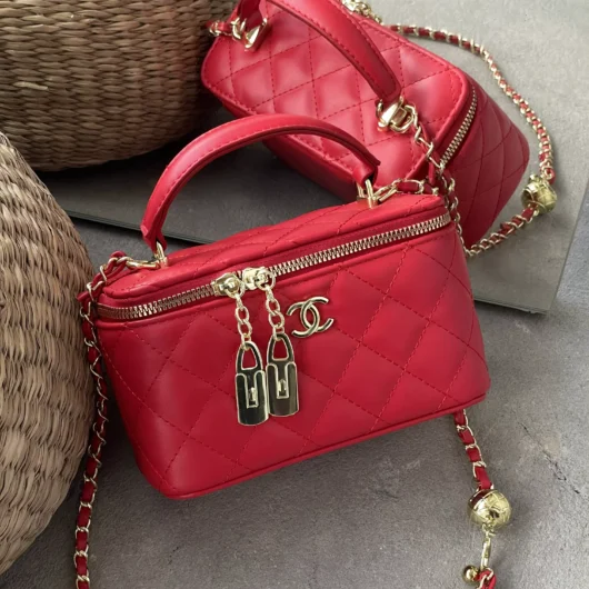 Сумка Chanel Classic Black Lambskin червоний