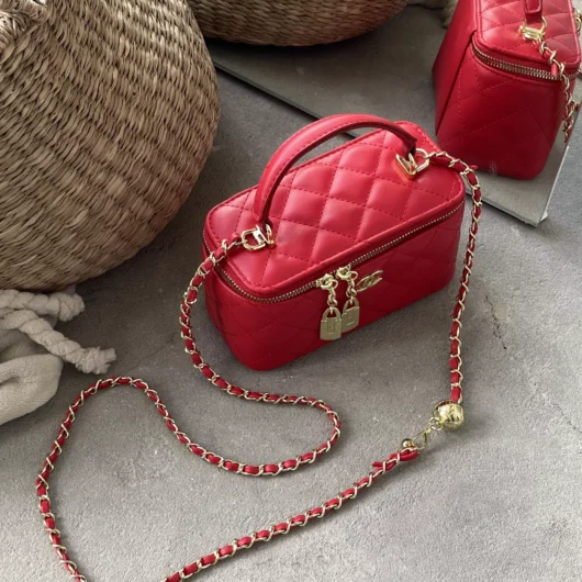 Сумка Chanel Classic Black Lambskin червоний