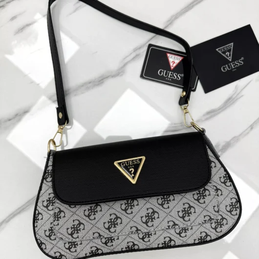 Сумка Guess MINI багет сірий холодний