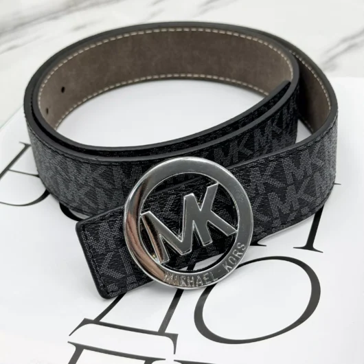 Ремінь унісекс Michael Kors чорний срібло