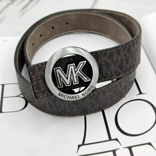 Ремінь унісекс Michael Kors коричневий срібло-мат