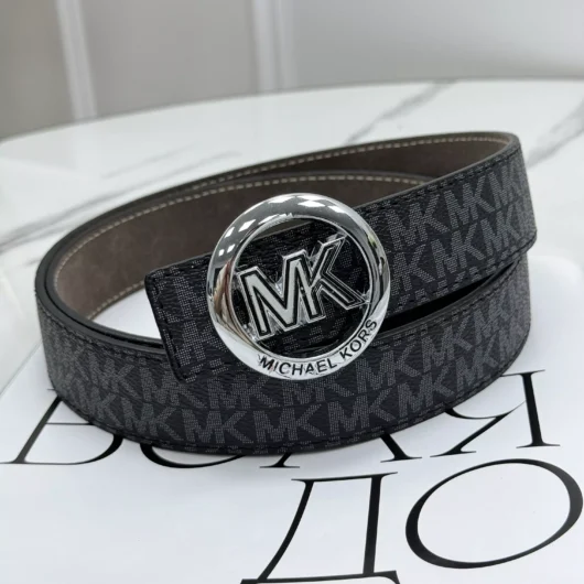 Ремінь унісекс Michael Kors чорний срібло
