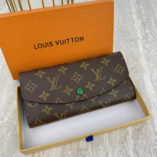 Гаманець Louis Vuitton конверт великий зелений овал LUX якість у фірмовій коробці