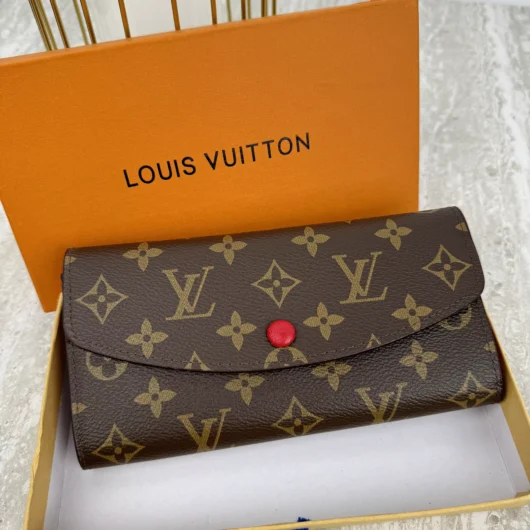 Гаманець Louis Vuitton конверт великий червоний овал LUX якість у фірмовій коробці