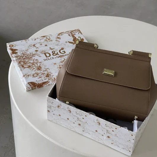 Сумка Dolce&Gabbana Sicily 26cm — Premium коричневий