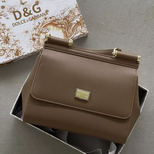 Сумка Dolce&Gabbana Sicily 26cm — Premium коричневий