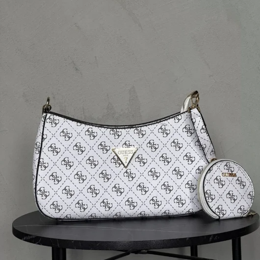 Сумка жіноча Guess Noelle багет 2 в 1 білий
