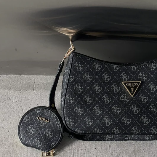 Сумка жіноча Guess Noelle багет 2 в 1 чорний