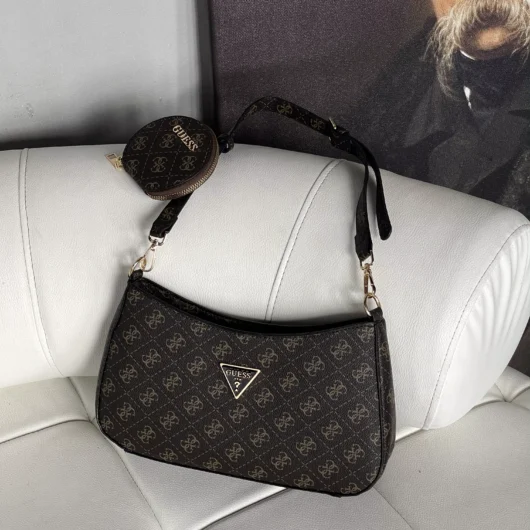 Сумка жіноча Guess Noelle багет 2 в 1 коричневий