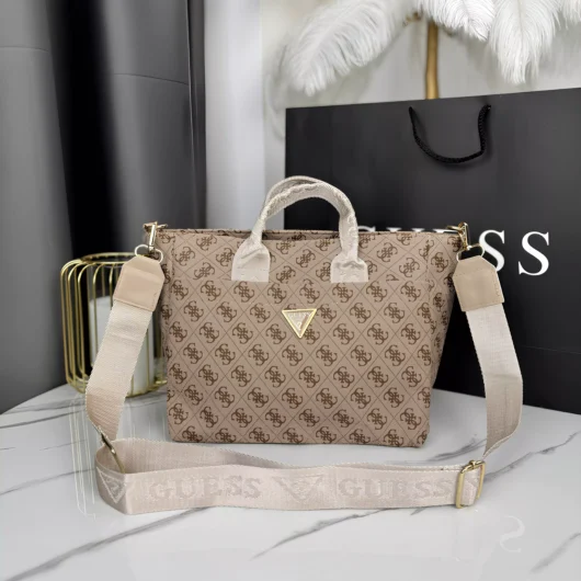 Сумка Guess Medium шопер бежевий