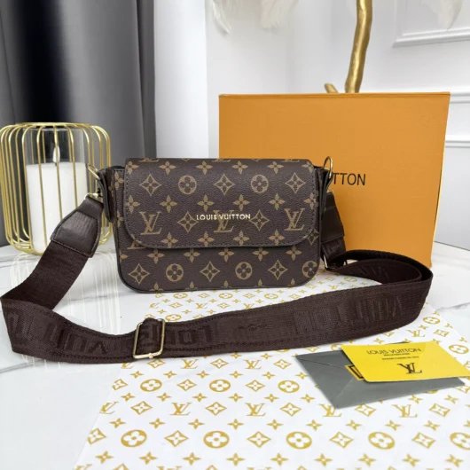 Сумка крос-боді Louis Vuitton два ременя коричневий класик