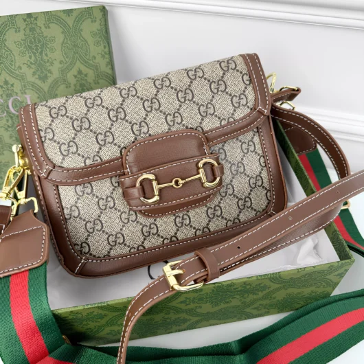 Gucci Horsebit 1955 Mini Bag коричневий класик