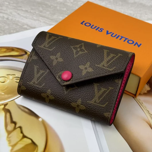 Гаманець Louis Vuitton конверт міні-  LUX якість у фірмовій коробці малиновий