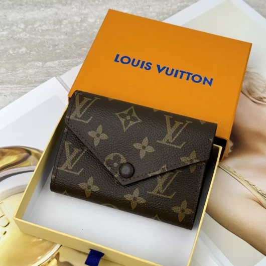 Гаманець Louis Vuitton конверт міні-  LUX якість у фірмовій коробці коричневий