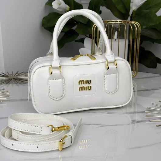 Жіноча сумка Miu Miu Arcadie Leather Bag білий