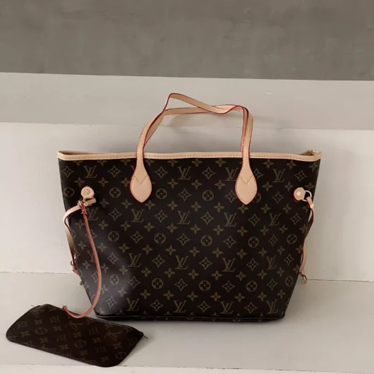 Сумка шоппер LV Louis Vuitton Neverfull ЛЮКС коричневий+беж.
