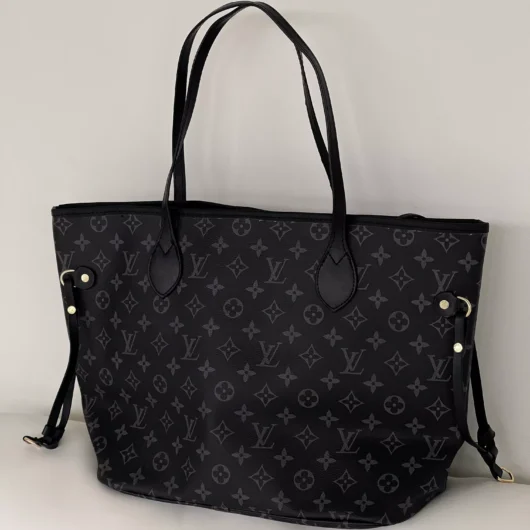 Сумка шоппер LV Louis Vuitton Neverfull ЛЮКС чорний класик